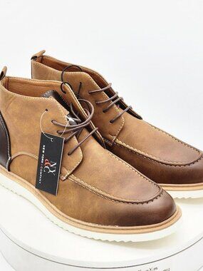 New York & Company NY1109 Brown Chukka Boots Men’s Size 11 Lace Up Moc Toe